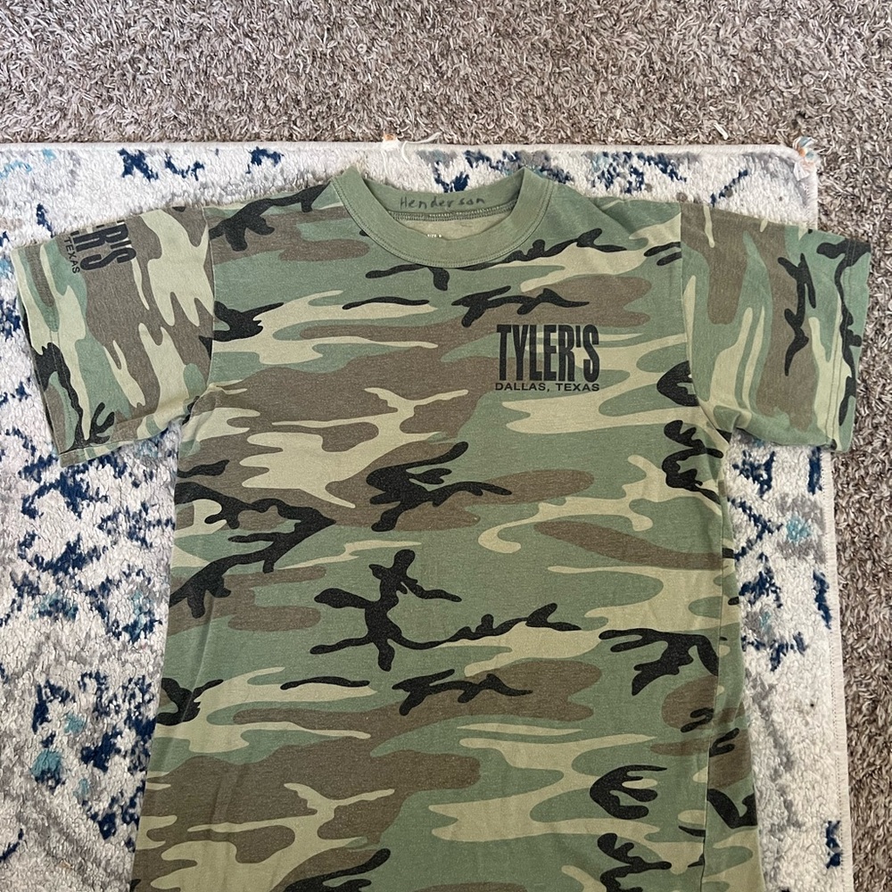 Size small TYLERS shirt sleeve Tshirt.  Dallas, Texas.  Camo